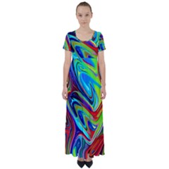 Fluid Forms High Waist Short Sleeve Maxi Dress by GardenOfOphir