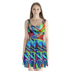 Fluid Forms Split Back Mini Dress  by GardenOfOphir