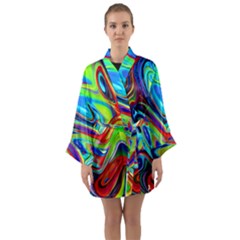 Fluid Forms Long Sleeve Satin Kimono by GardenOfOphir