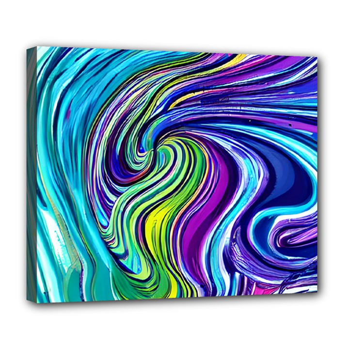 Waves Of Color Deluxe Canvas 24  x 20  (Stretched)