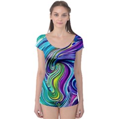 Waves Of Color Boyleg Leotard  by GardenOfOphir