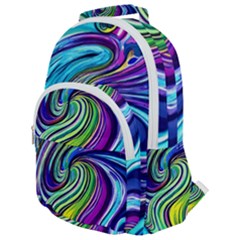 Waves Of Color Rounded Multi Pocket Backpack by GardenOfOphir