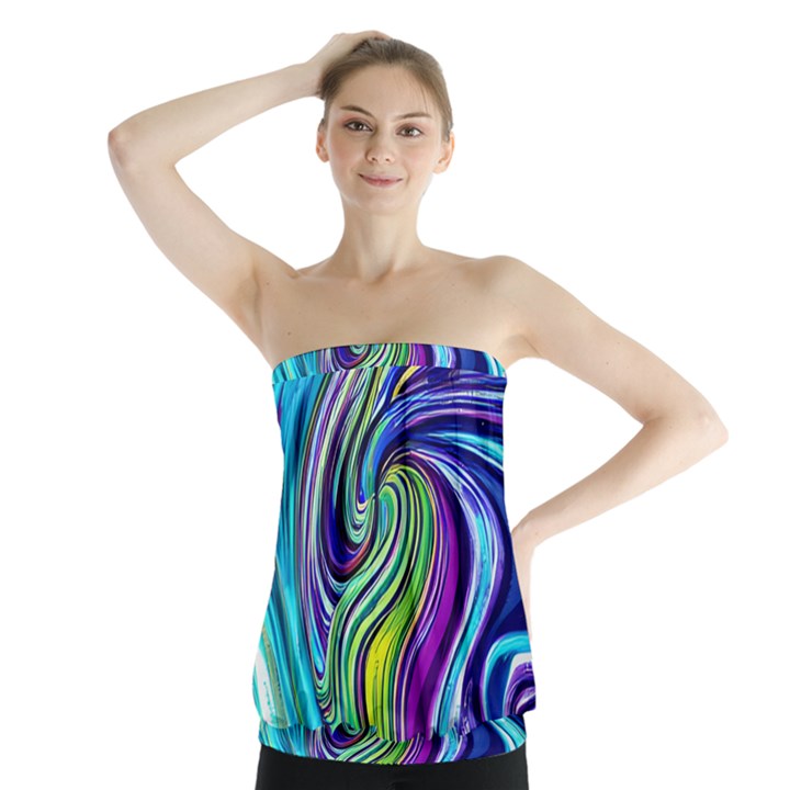 Waves Of Color Strapless Top