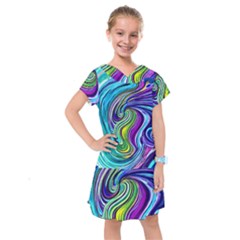 Waves Of Color Kids  Drop Waist Dress by GardenOfOphir