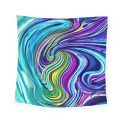 Waves Of Color Square Tapestry (small) by GardenOfOphir