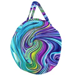 Waves Of Color Giant Round Zipper Tote by GardenOfOphir