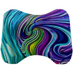 Waves Of Color Head Support Cushion by GardenOfOphir