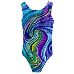 Waves Of Color Kids  Cut-out Back One Piece Swimsuit by GardenOfOphir