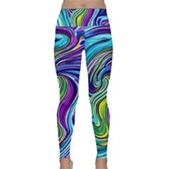 Waves Of Color Lightweight Velour Classic Yoga Leggings by GardenOfOphir