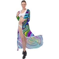 Waves Of Color Maxi Chiffon Beach Wrap by GardenOfOphir