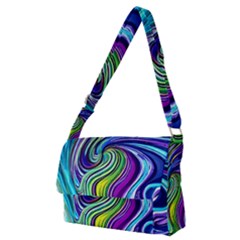 Waves Of Color Full Print Messenger Bag (m) by GardenOfOphir