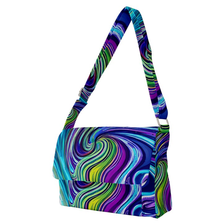 Waves Of Color Full Print Messenger Bag (M)