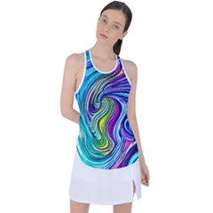 Waves Of Color Racer Back Mesh Tank Top by GardenOfOphir