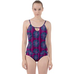 Art Floral Pattern Flower Seamless Decorative Cut Out Top Tankini Set