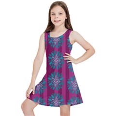 Art Floral Pattern Flower Seamless Decorative Kids  Lightweight Sleeveless Dress by Wegoenart