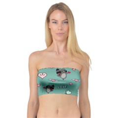 Raccoon Texture Seamless Scrapbooking Hearts Bandeau Top by Wegoenart