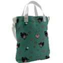 Raccoon Texture Seamless Scrapbooking Hearts Canvas Messenger Bag View2