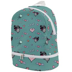 Raccoon Texture Seamless Scrapbooking Hearts Zip Bottom Backpack by Wegoenart