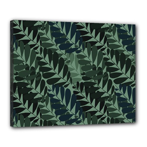 Background Pattern Leaves Texture Design Wallpaper Canvas 20  X 16  (stretched) by Wegoenart