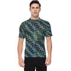 Background Pattern Leaves Texture Design Wallpaper Men s Short Sleeve Rash Guard by Wegoenart