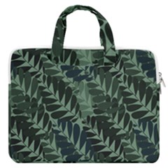 Background Pattern Leaves Texture Design Wallpaper Macbook Pro 16  Double Pocket Laptop Bag  by Wegoenart