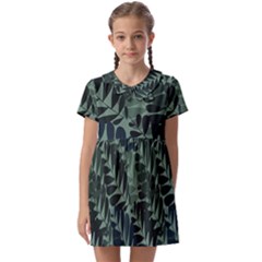 Background Pattern Leaves Texture Design Wallpaper Kids  Asymmetric Collar Dress by Wegoenart