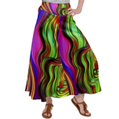 Swirls And Curls Satin Palazzo Pants by GardenOfOphir