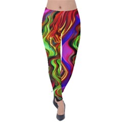 Swirls And Curls Velvet Leggings by GardenOfOphir