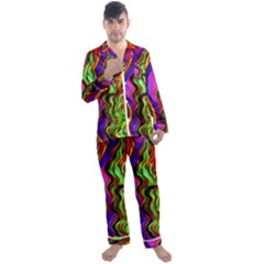 Swirls And Curls Men s Long Sleeve Satin Pajamas Set by GardenOfOphir