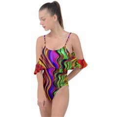 Swirls And Curls Drape Piece Swimsuit by GardenOfOphir