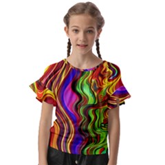 Swirls And Curls Kids  Cut Out Flutter Sleeves by GardenOfOphir