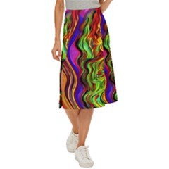 Swirls And Curls Midi Panel Skirt by GardenOfOphir