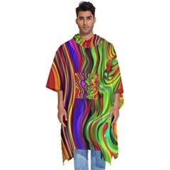 Swirls And Curls Men s Hooded Rain Ponchos by GardenOfOphir