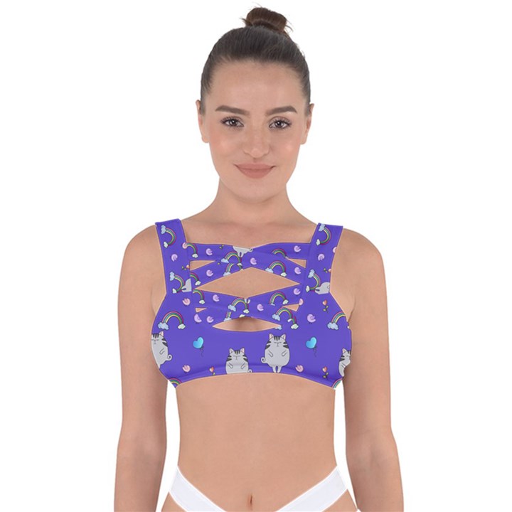 Texture Pattern Seamless Rainbow Background Dream Bandaged Up Bikini Top