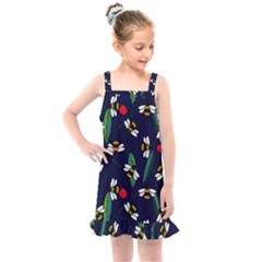 Art Floral Design Pattern Floral Pattern Kids  Overall Dress by Wegoenart