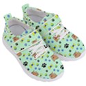 Dog Pattern Seamless Blue Background Scrapbooking Kids  Velcro Strap Shoes View3