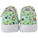 Dog Pattern Seamless Blue Background Scrapbooking Kids  Velcro Strap Shoes View4