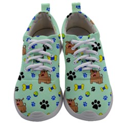 Dog Pattern Seamless Blue Background Scrapbooking Mens Athletic Shoes by Wegoenart