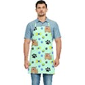 Dog Pattern Seamless Blue Background Scrapbooking Kitchen Apron View1