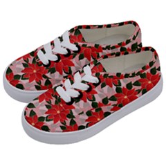 Poinsettia Pattern Seamless Pattern Christmas Xmas Kids  Classic Low Top Sneakers by Wegoenart