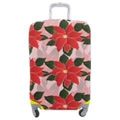 Poinsettia Pattern Seamless Pattern Christmas Xmas Luggage Cover (medium) by Wegoenart