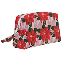 Poinsettia Pattern Seamless Pattern Christmas Xmas Wristlet Pouch Bag (large) by Wegoenart