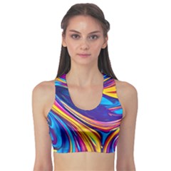 Dancing In The Liquid Light Sports Bra by GardenOfOphir