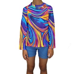 Dancing In The Liquid Light Kids  Long Sleeve Swimwear by GardenOfOphir