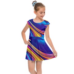 Dancing In The Liquid Light Kids  Cap Sleeve Dress by GardenOfOphir