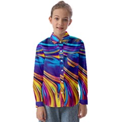 Dancing In The Liquid Light Kids  Long Sleeve Shirt by GardenOfOphir