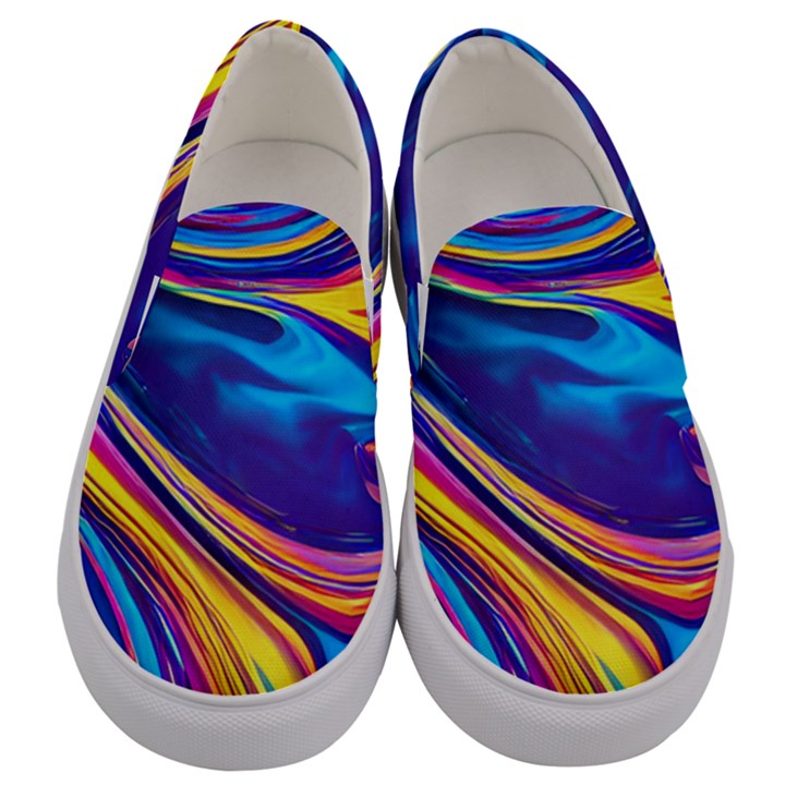 Dancing In The Liquid Light Men s Canvas Slip Ons