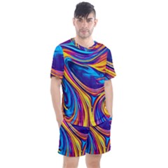 Dancing In The Liquid Light Men s Mesh Tee And Shorts Set