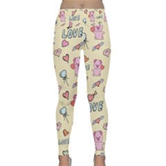 Pig Animal Love Romance Seamless Texture Pattern Lightweight Velour Classic Yoga Leggings by Wegoenart