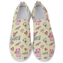 Pig Animal Love Romance Seamless Texture Pattern Men s Slip On Sneakers by Wegoenart